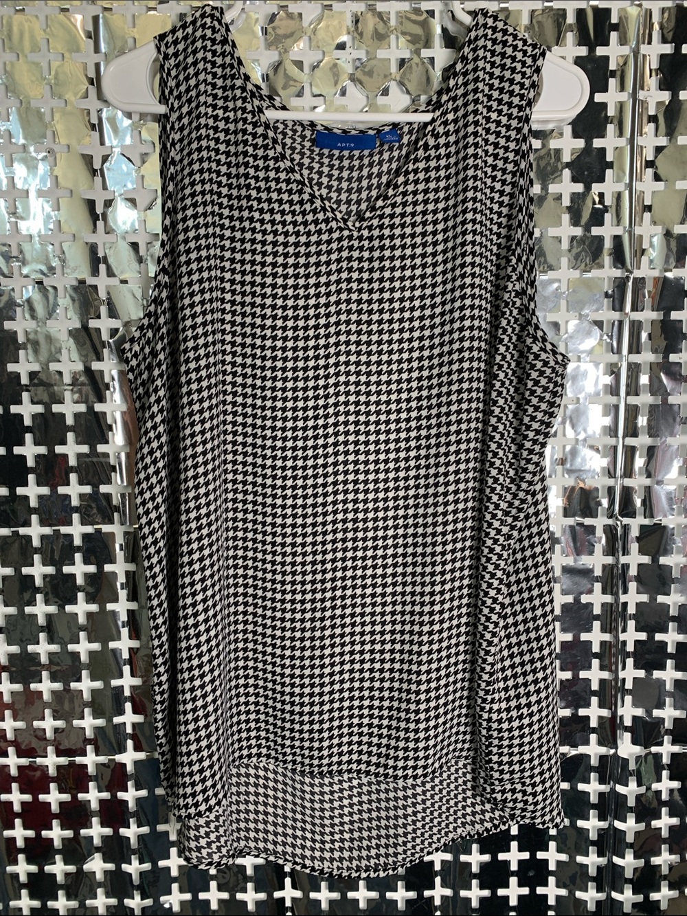 Apt. 9 Black and White Houndstooth Midi Dress